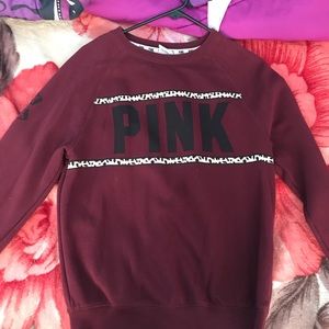 Maroon PINK long sleeve sweatshirt